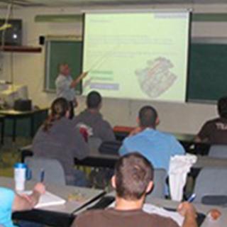 Students in automotive classroom